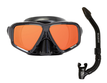 XS Scuba OceanWays SeeSharp Mask & Snorkel Combo – High Definition Snorkeling Set Black