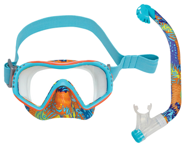 XS Scuba Youth Marine Life Mask & Dry Snorkel Combo – Kids Snorkeling Set Mandarin Fish