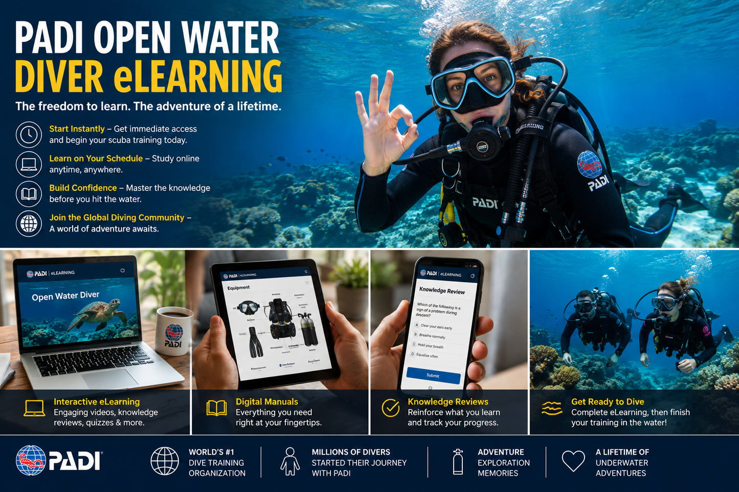 PADI Open Water Diver eLearning Orange County Divers