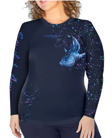 Plus Size Whale Shark Wonderland Rash Guard