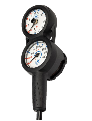 XS Scuba QuikVu Dive Console – Pressure Gauge, Depth Gauge & Compass (Compact 3-Gauge Console)