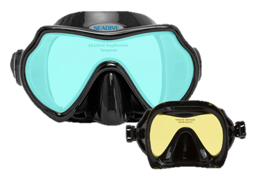 XS Scuba SeaDive TrueColor-HD Single Lens Mask – High Definition Vision Enhancement Diving Mask - Yellow