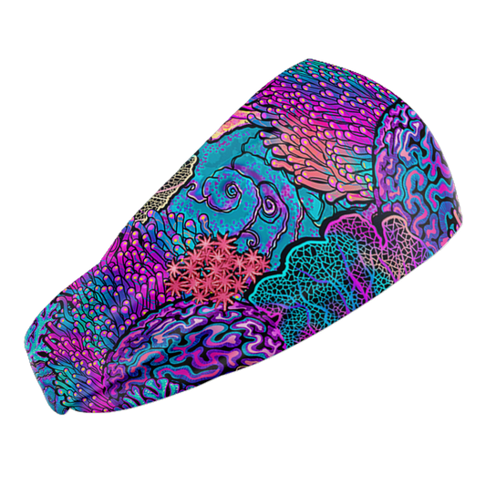 Spacefish Army Coral Kaleidoscope Eco Scuba Headband – Stretch Fit, One Size