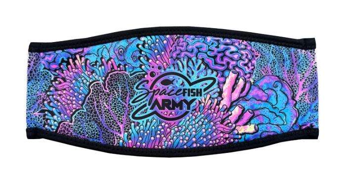 Spacefish Army Coral Kaleidoscope Neoprene Mask Strap Cover
