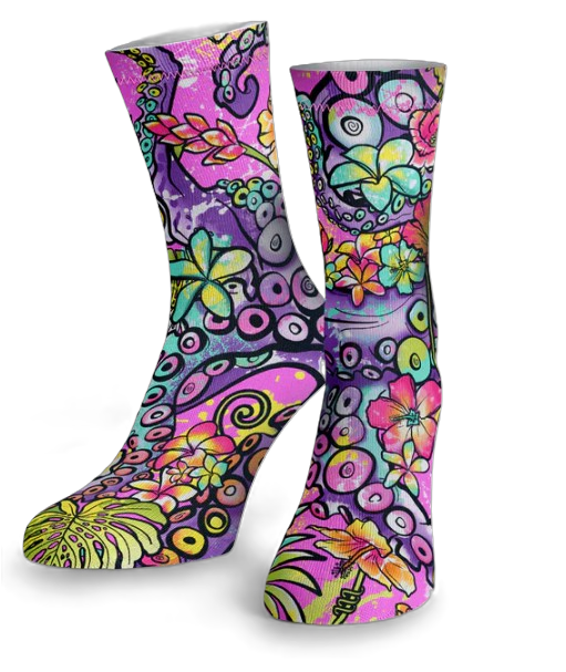 Spacefish Army Octofloral Splatterparty Eco Dive Socks