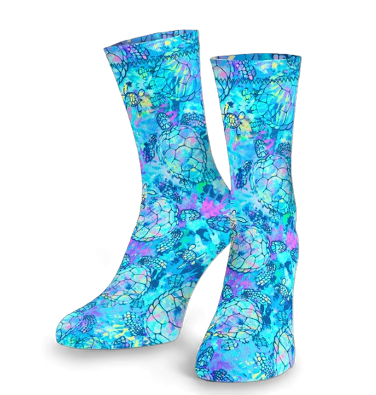 Spacefish Army Eco-friendly Turtle Tie Dye Dive Socks