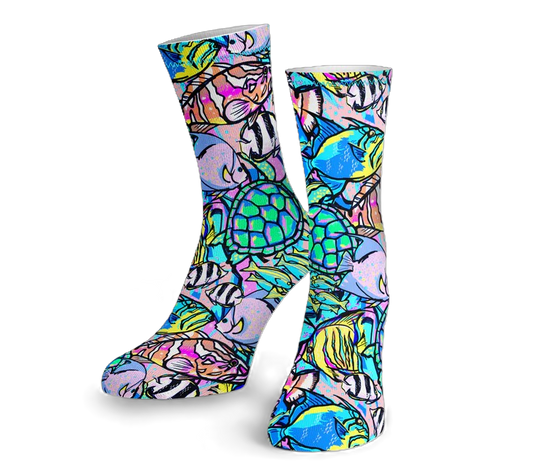 SpacefishArmyNeonFishFrenzyEcoDiveSocks