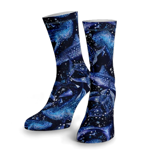 Spacefish Army Whale Shark Wonderland eco dive socks.