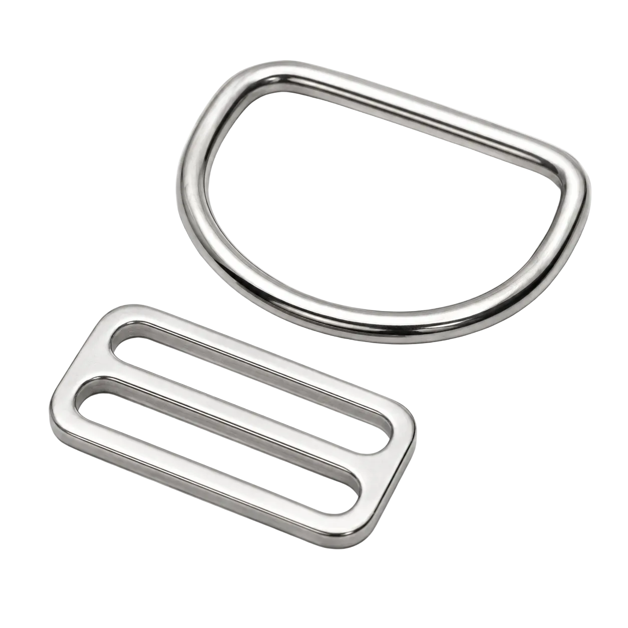 TUSA W50 Stainless Steel D-Ring Set – Angled & Flat Harness Hardware for T-Wing BCD
