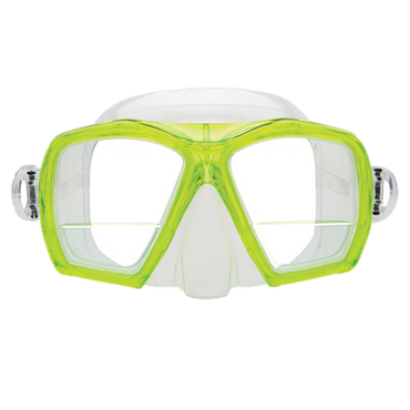 XS Scuba Gauge Reader Mask – Down View Prescription Dive Mask with +1.75 Diopters - Yellow