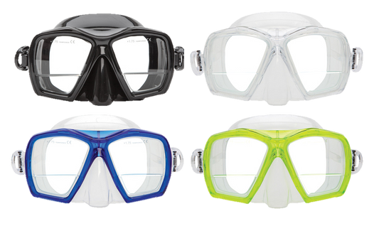 XS Scuba Gauge Reader Mask – Down View Prescription Dive Mask with +1.75 Diopters