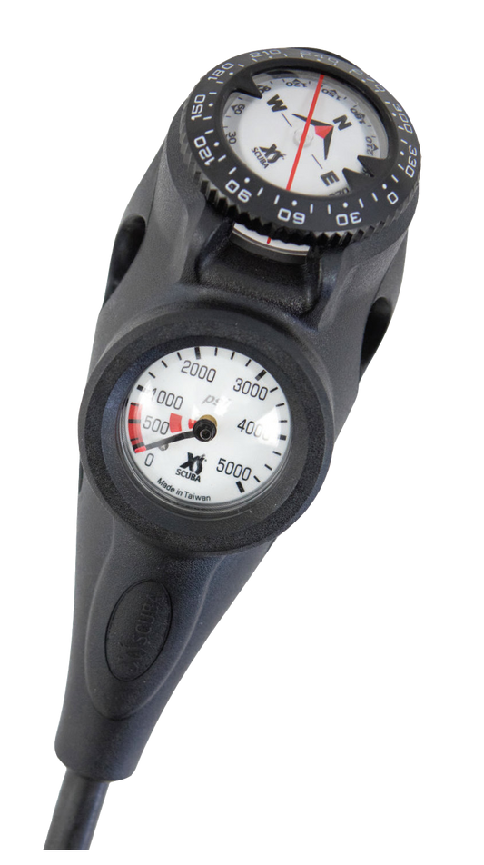XS Scuba Orca Analog Console – Pressure Gauge, Compass & Depth Gauge Console