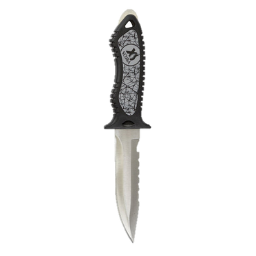 XS Scuba Neuro Dive Knife – 4.5" 304 Stainless Steel Dive Knife with Serrated Edge & Line Cutter - Grey