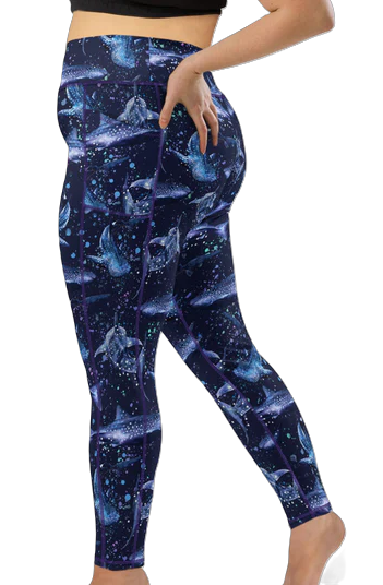 Eco-Friendly Whale Shark Wonderland Plus Size Leggings