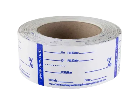 GUE Gas Analysis Tape – Scuba Cylinder Gas Identification Tape Roll