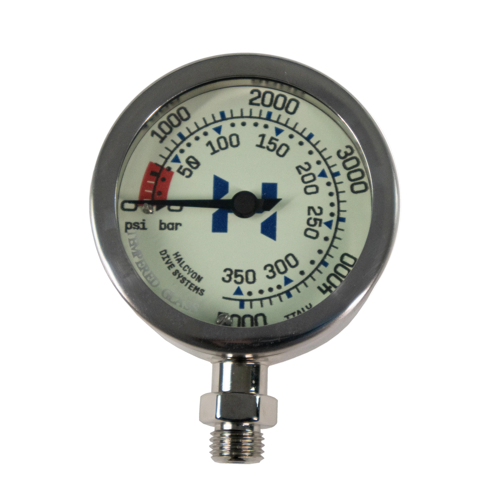 Halcyon Master & Stage SPG – Nickel-Plated Brass Scuba Pressure Gauges
