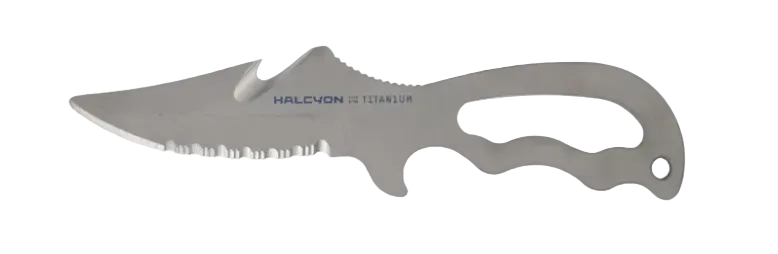 Halcyon Explorer Knife – Titanium Dive Knife with Low-Profile Harness Sheath