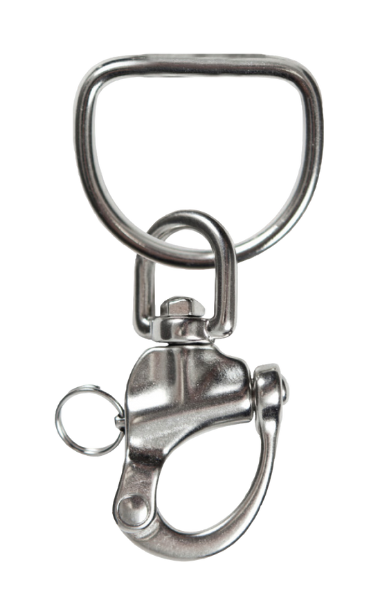 XS Scuba Highland 3.5" Snap Shackle with 2" Welded D-Ring – 316 Stainless Steel Technical Diving Hardware