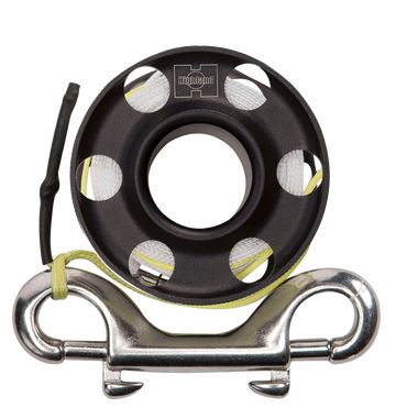 XS Scuba Highland 50 ft Aluminum Finger Spool with Dyneema Leader & Bolt Snap Black