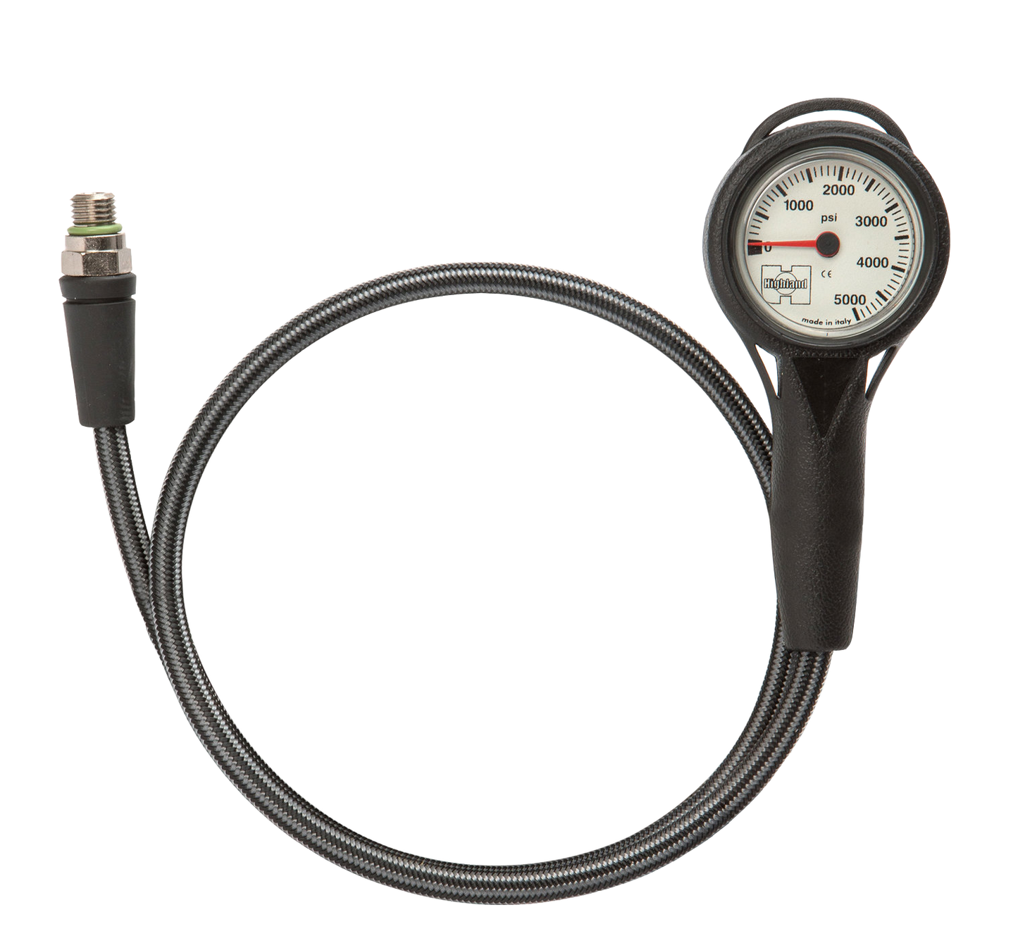 Highland Thin-Line Pressure Gauge Complete – Compact SPG with Hose & Protective Boot
