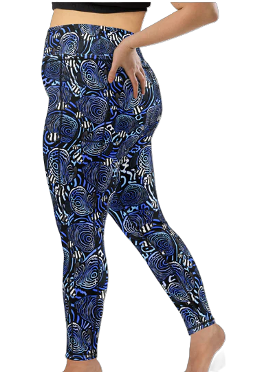 Spacefish Army Angelfish Hypnosis Eco Pocket Leggings – Women’s Recycled Contour Activewear