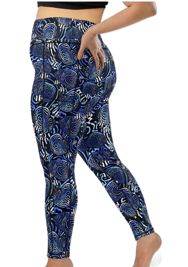 Spacefish Army Angelfish Hypnosis Eco Pocket Leggings – Women’s Recycled Contour Activewear