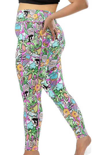 Plus Size Eco-Friendly Candy Octopus Contour Leggings