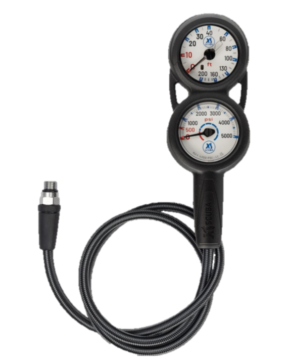XS Scuba QuikVu Dive Console – Pressure Gauge, Depth Gauge & Compass (Compact 3-Gauge Console)