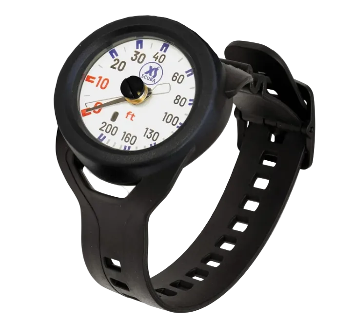 XS Scuba Highland QuikVu Wrist Depth Gauge – Compact Analog Scuba Depth Gauge