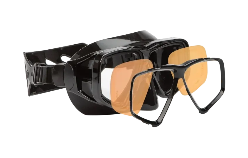SeaDive SeaClear RayBlocker-HD Rx Mask – Two-Window Dive Mask with Corrective Lens Compatibility
