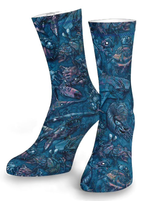 SpacefishArmyClockworkOceanEcoDiveSocks