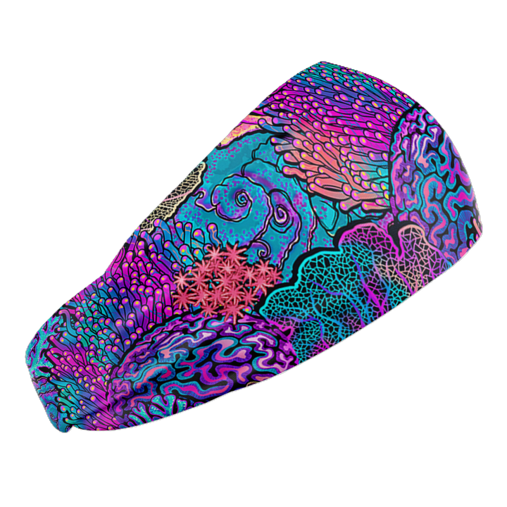 Spacefish Army Coral Kaleidoscope Eco Scuba Headband – Stretch Fit, One Size