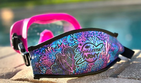 Spacefish Army Coral Kaleidoscope Neoprene Mask Strap Cover
