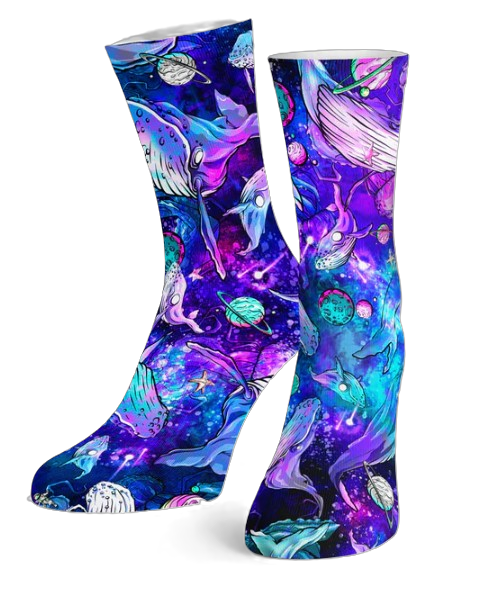 Spacefish Army Cosmic Whale Eco Dive Socks
