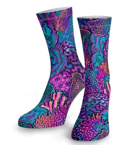Spacefish Army Eco-friendly Coral Kaleidoscope Dive Socks