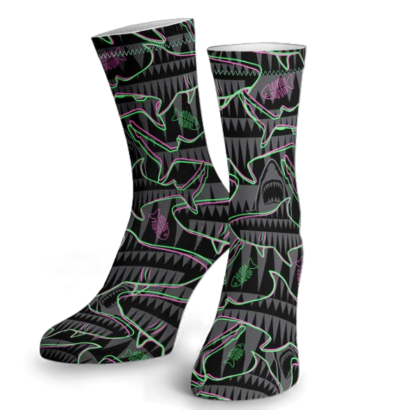 Spacefish Army Eco-friendly Neon Jaws Dive Socks