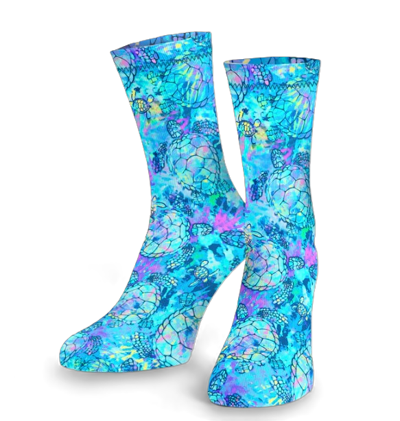 Spacefish Army Eco-friendly Turtle Tie Dye Dive Socks