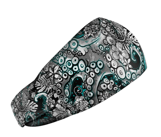 Spacefish Army Electric Blue Octofloral Eco Scuba Headband – Stretch Fit, One Size