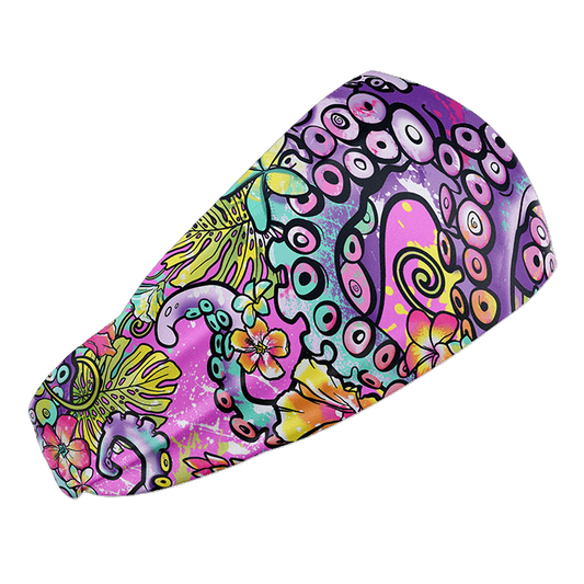 Spacefish Army Octofloral Splatterparty Eco Scuba Headband – Stretch Fit, One Size