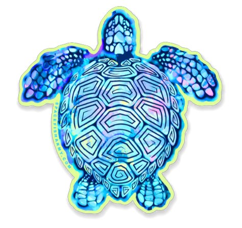Spacefish Army Totally Turtle Vinyl Sticker – Waterproof Die-Cut Ocean Decal