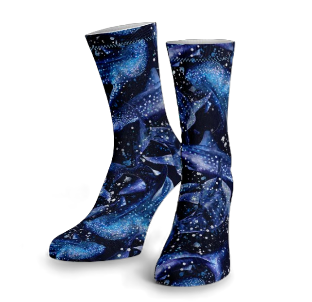 Spacefish Army Whale Shark Wonderland eco dive socks. 