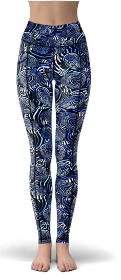 Spacefish Army Angelfish Hypnosis Eco Pocket Leggings – Women’s Recycled Contour Activewear