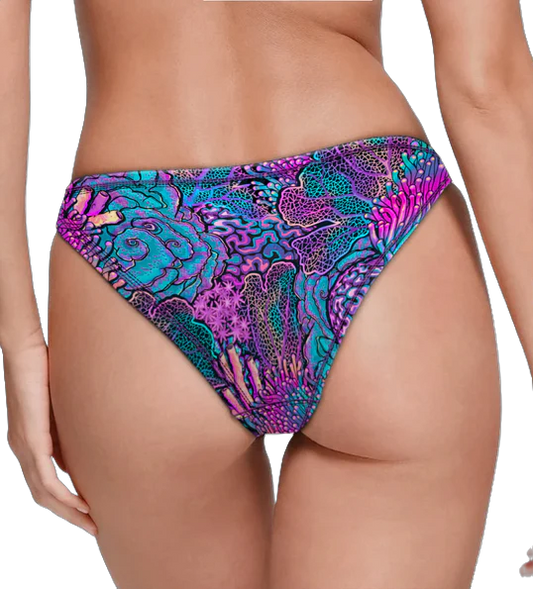 Spacefish Army Coral Kaleidoscope Eco Cheeky Bikini Bottoms – Women’s Recycled Swimwear
