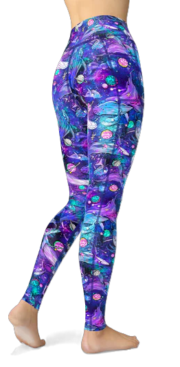 Spacefish Army Cosmic Whale Eco Pocket Leggings – Women’s Recycled Contour Activewear