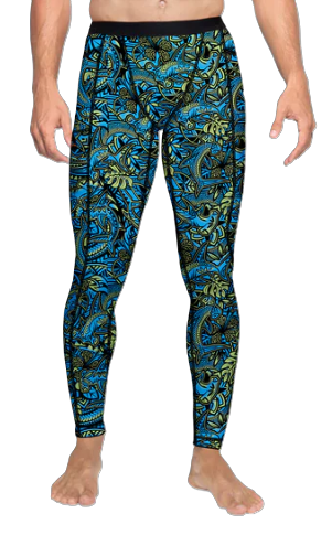 Spacefish Army Hammerhead Hibiscus Eco Scuba Pants – Men’s Recycled Water & Activewear Leggings