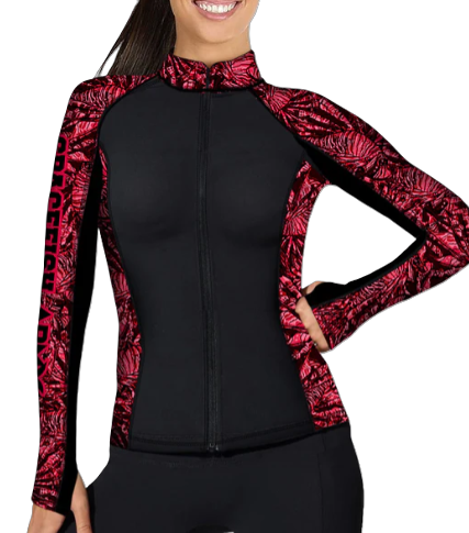 Spacefish Army Lionfish Invasion Eco Full Zip Rash Guard – Women’s Recycled Sun Protection Swimwear