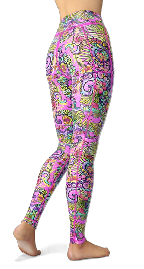 Spacefish Army Octofloral Splatterparty Eco Pocket Leggings – Women’s Recycled Contour Activewear