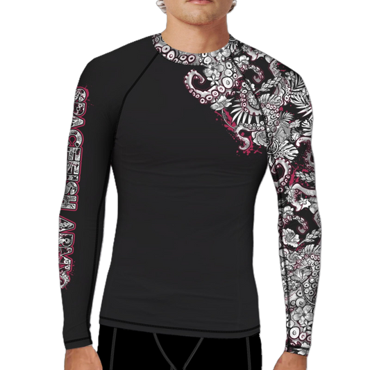 Spacefish Army Octopower Eco Full Zip Rash Guard – Men’s Recycled Sun Protection Swimwear