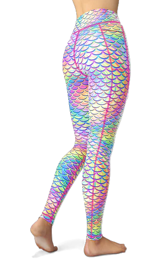 Spacefish Army Psychedelic Mermaid Eco Pocket Leggings – Women’s Recycled Contour Activewear