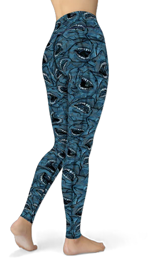 Spacefish Army Shark Camo Eco Pocket Leggings – Women’s Recycled Contour Activewear